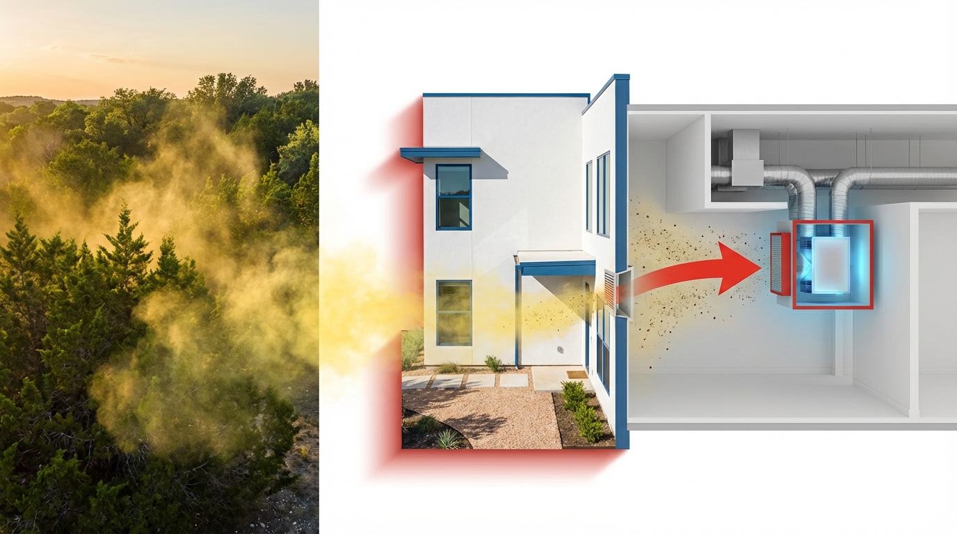 Central Texas pollen and dust affecting indoor air quality in Austin homes