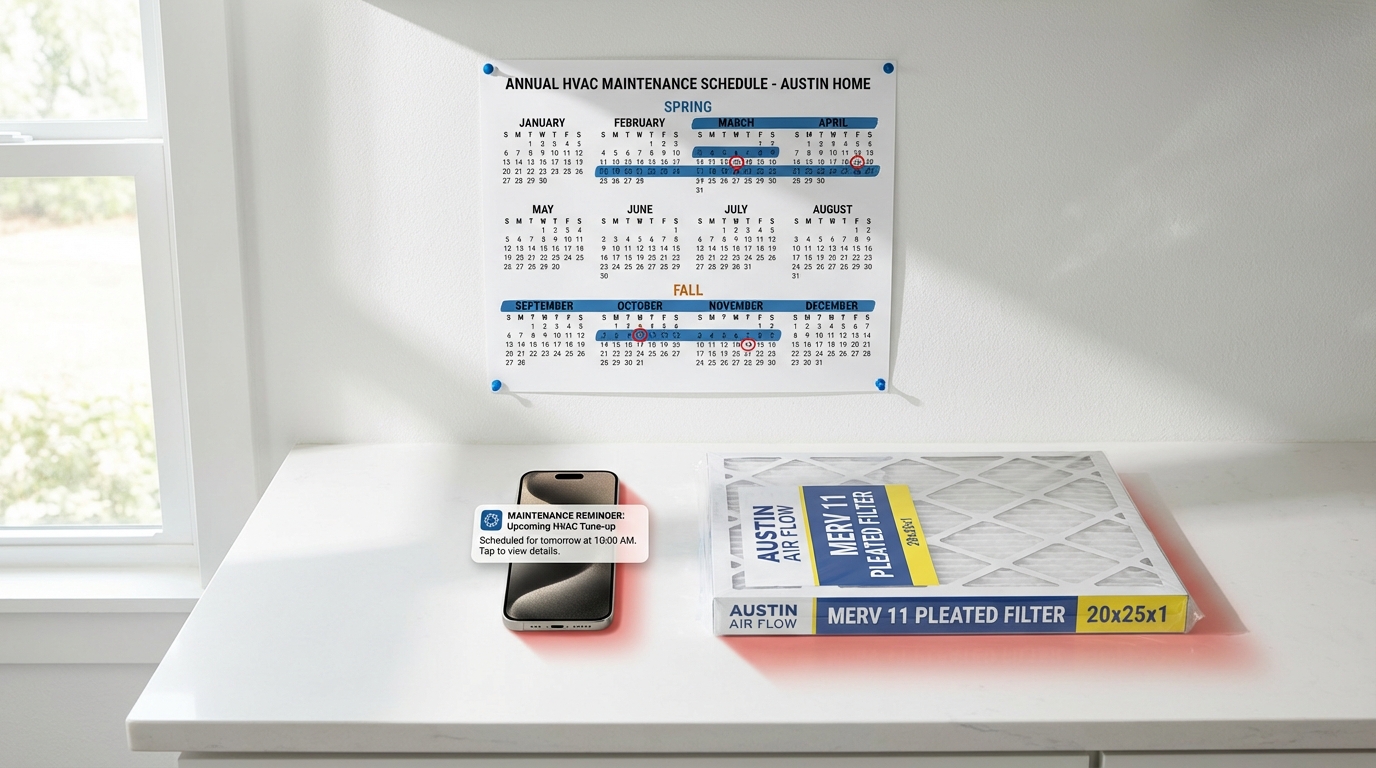 HVAC maintenance schedule planning for Austin homeowners