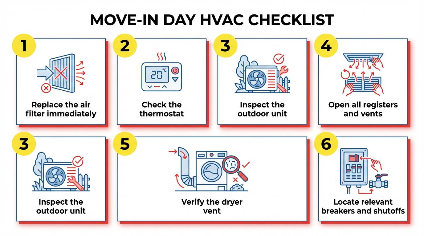 New Austin homeowner checking HVAC system on move-in day